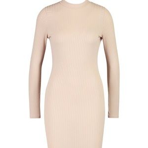 High neck long sleeve dress